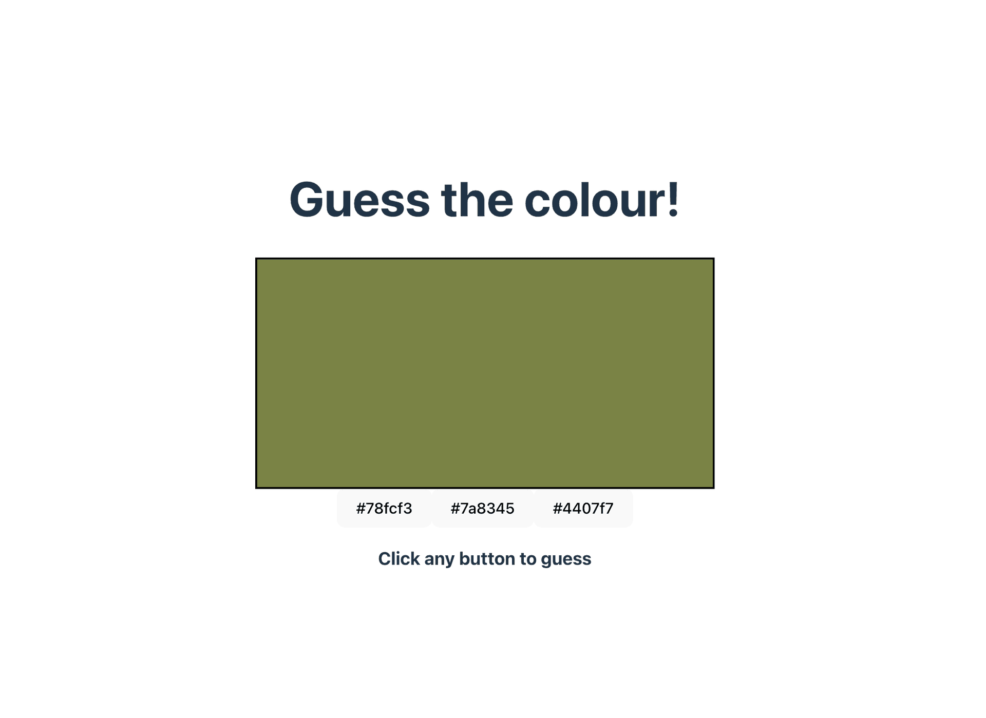 A colour guessing app