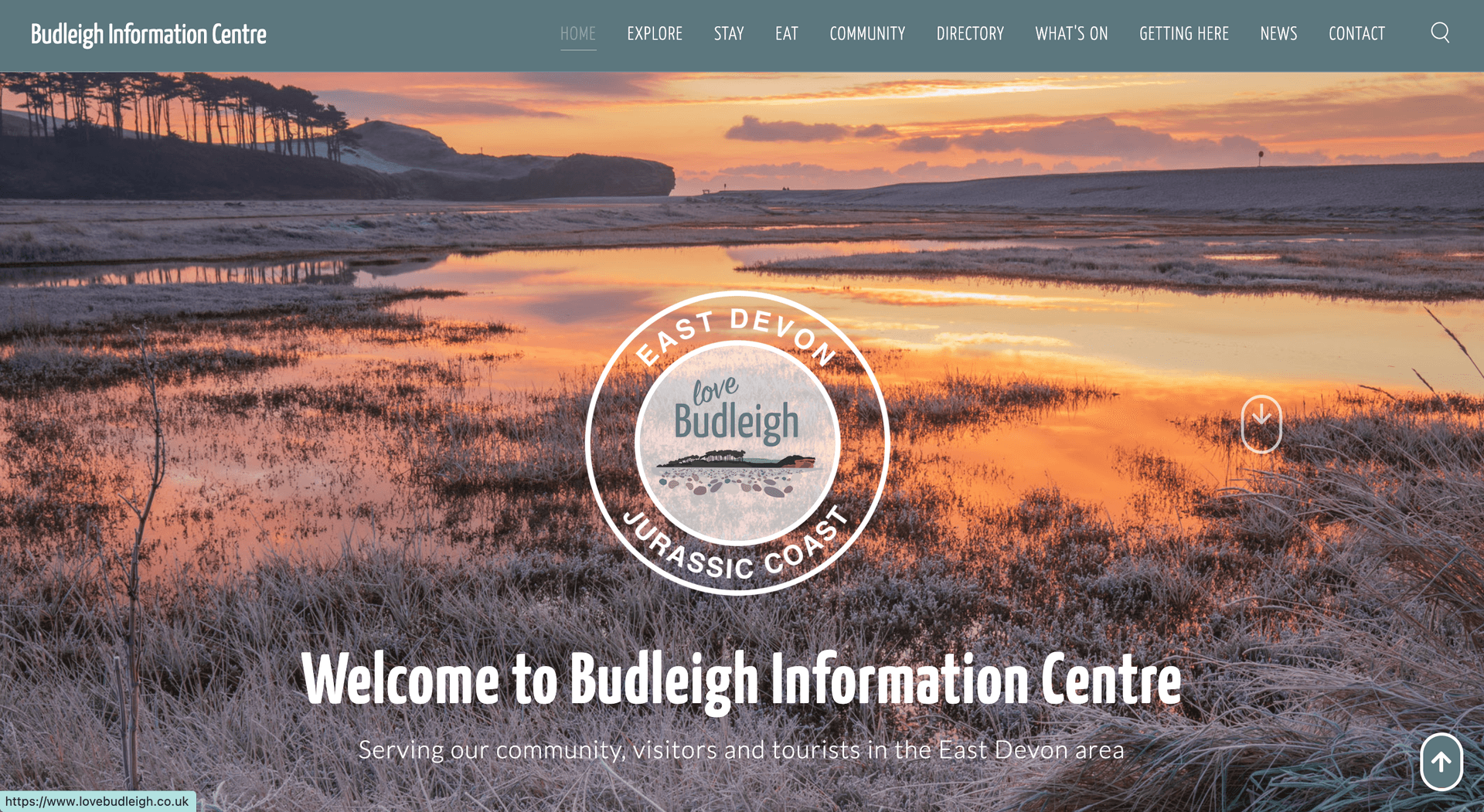 Screenshot of tourism website